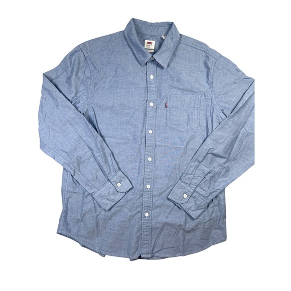 Levi's Other - Levi's Shirt Men's Large Blue Standard Fit Pocket Long Sleeve Button-Up Classic